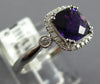 1.62CT DIAMOND & AAA AMETHYST 14KT WHITE GOLD CUSHION & ROUND FILIGREE FUN RING