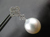 LARGE .77CT DIAMOND & AAA SOUTH SEA PEARL 18KT WHITE GOLD 4 LEAF CLOVER EARRINGS