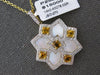 3.20CT DIAMOND & YELLOW SAPPHIRE & MOTHER OF PEARL 14KT YELLOW GOLD STAR PENDANT