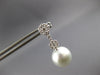 LARGE .79CT DIAMOND & AAA SOUTH SEA PEARL 18K WHITE GOLD FLOWER HANGING EARRINGS