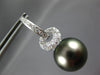 LARGE .57CT DIAMOND & TAHITIAN PEARL 18KT WHITE GOLD LOVE KNOT HANGING EARRINGS