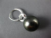 LARGE .57CT DIAMOND & TAHITIAN PEARL 18KT WHITE GOLD LOVE KNOT HANGING EARRINGS