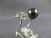 ESTATE LARGE .46CT DIAMOND & AAA TAHITIAN PEARL 18KT WHITE GOLD FLOWER FUN RING