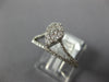 ESTATE 0.57CT DIAMOND 18KT WHITE GOLD 3D CLUSTER PEAR SHAPE CROWN FUN RING