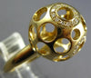 EXTRA LARGE .21CT DIAMOND 14KT YELLOW GOLD 3D OPEN CIRCULAR DOME SHAPE FUN RING