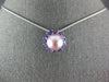 LARGE .91CT AAA AMETHYST & PINK SOUTH SEA PEARL 14K WHITE GOLD 3D FLOWER PENDANT