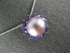 LARGE .91CT AAA AMETHYST & PINK SOUTH SEA PEARL 14K WHITE GOLD 3D FLOWER PENDANT