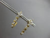 ESTATE .50CT DIAMOND 14KT YELLOW GOLD ROUND & BAGUETTE UMBRELLA HANGING EARRINGS