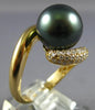 LARGE .48CT DIAMOND & AAA TAHITIAN PEARL 18KT YELLOW GOLD 3D INFINITY LOVE RING