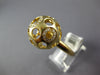 EXTRA LARGE .21CT DIAMOND 14KT YELLOW GOLD 3D OPEN CIRCULAR DOME SHAPE FUN RING