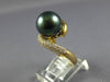 LARGE .48CT DIAMOND & AAA TAHITIAN PEARL 18KT YELLOW GOLD 3D INFINITY LOVE RING