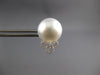 LARGE .17CT DIAMOND & AAA SOUTH SEA PEARL 18K WHITE GOLD LOVE KNOT STUD EARRINGS