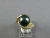 LARGE .48CT DIAMOND & AAA TAHITIAN PEARL 18KT YELLOW GOLD 3D INFINITY LOVE RING
