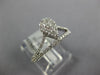 ESTATE 0.57CT DIAMOND 18KT WHITE GOLD 3D CLUSTER PEAR SHAPE CROWN FUN RING