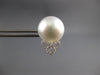LARGE .17CT DIAMOND & AAA SOUTH SEA PEARL 18K WHITE GOLD LOVE KNOT STUD EARRINGS