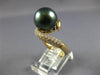 LARGE .48CT DIAMOND & AAA TAHITIAN PEARL 18KT YELLOW GOLD 3D INFINITY LOVE RING