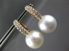 ESTATE .78CT DIAMOND & AAA SOUTH SEA PEARL 18K ROSE GOLD HUGGIE HANGING EARRINGS