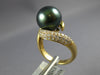 LARGE .48CT DIAMOND & AAA TAHITIAN PEARL 18KT YELLOW GOLD 3D INFINITY LOVE RING