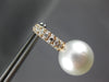 ESTATE .78CT DIAMOND & AAA SOUTH SEA PEARL 18K ROSE GOLD HUGGIE HANGING EARRINGS