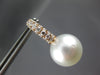ESTATE .78CT DIAMOND & AAA SOUTH SEA PEARL 18K ROSE GOLD HUGGIE HANGING EARRINGS
