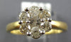 ESTATE .75CT DIAMOND 14KT 2 TONE GOLD 3d CLASSIC ROUND FLOWER INVISIBLE FUN RING