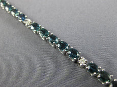 8.06CT DIAMOND & AAA SAPPHIRE 18KT WHITE GOLD 3D OVAL & ROUND TENNIS BRACELET