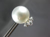 LARGE .3CT DIAMOND & AAA SOUTH SEA PEARL 18K WHITE GOLD MULTI LEAF STUD EARRINGS