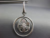 ESTATE LARGE .46CT DIAMOND 18KT WHITE GOLD MATTE & SHINY FLOWER HANGING EARRINGS