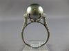 LARGE .53CT DIAMOND & AAA TAHITIAN PEARL 18KT WHITE GOLD CIRCULAR SEMI HALO RING
