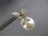 LARGE 1.03CT DIAMOND & AAA SOUTH SEA PEARL 18KT WHITE GOLD 3D HANGING EARRINGS