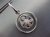 ESTATE LARGE .46CT DIAMOND 18KT WHITE GOLD MATTE & SHINY FLOWER HANGING EARRINGS