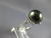 LARGE .53CT DIAMOND & AAA TAHITIAN PEARL 18KT WHITE GOLD CIRCULAR SEMI HALO RING