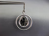 ESTATE LARGE .46CT DIAMOND 18KT WHITE GOLD MATTE & SHINY FLOWER HANGING EARRINGS