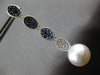 LONG 1.7CT DIAMOND & AAA SAPPHIRE & SOUTH SEA PEARL 18K WHITE GOLD OVAL EARRINGS