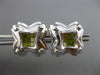 LARGE .74CT FANCY YELLOW DIAMOND 14KT WHITE GOLD 3D PRINCESS STAR STUD EARRINGS