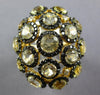 3.02CT WHITE & BLACK DIAMOND & AAA YELLOW SAPPHIRE 14KT YELLOW GOLD FLOWER RING