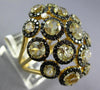 3.02CT WHITE & BLACK DIAMOND & AAA YELLOW SAPPHIRE 14KT YELLOW GOLD FLOWER RING
