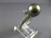 LARGE .42CT DIAMOND & AAA GREY TAHITIAN PEARL 18K WHITE GOLD 3D CRISS CROSS RING