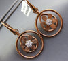 LARGE .46CT DIAMOND 18KT WHITE & ROSE GOLD MATTE & SHINY FLOWER HANGING EARRINGS