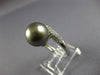 LARGE .42CT DIAMOND & AAA GREY TAHITIAN PEARL 18K WHITE GOLD 3D CRISS CROSS RING