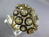 3.02CT WHITE & BLACK DIAMOND & AAA YELLOW SAPPHIRE 14KT YELLOW GOLD FLOWER RING