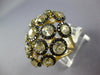 3.02CT WHITE & BLACK DIAMOND & AAA YELLOW SAPPHIRE 14KT YELLOW GOLD FLOWER RING