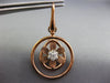 LARGE .46CT DIAMOND 18KT WHITE & ROSE GOLD MATTE & SHINY FLOWER HANGING EARRINGS