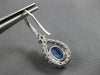 3.99CT DIAMOND & AAA SAPPHIRE 18KT WHITE GOLD 3D OVAL TEAR DROP HANGING EARRINGS