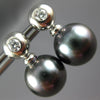 .23CT DIAMOND & AAA TAHITIAN PEARL 18KT WHITE GOLD BEZEL ETOILE HANGING EARRINGS