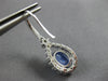 3.99CT DIAMOND & AAA SAPPHIRE 18KT WHITE GOLD 3D OVAL TEAR DROP HANGING EARRINGS