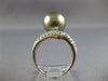 LARGE .42CT DIAMOND & AAA GREY TAHITIAN PEARL 18K WHITE GOLD 3D CRISS CROSS RING