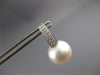 LARGE .40CT DIAMOND & AAA SOUTH SEA PEARL 18K WHITE GOLD HUGGIE HANGING EARRINGS