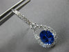 3.99CT DIAMOND & AAA SAPPHIRE 18KT WHITE GOLD 3D OVAL TEAR DROP HANGING EARRINGS