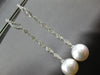 LONG .58CT DIAMOND & AAA SOUTH SEA PEARL 18K WHITE GOLD CLASSIC HANGING EARRINGS